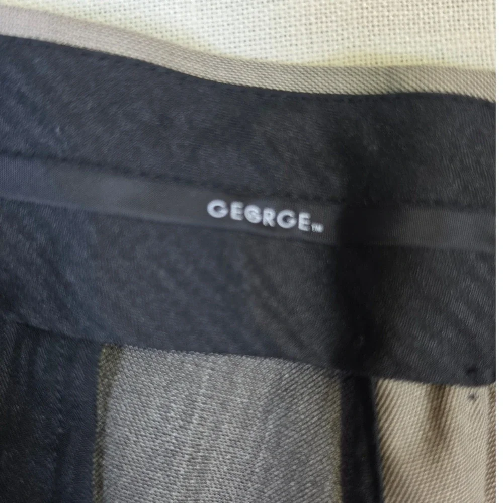 George Mens Pleated Dress Pants Grey 42x30 Cuffed Trousers G168315